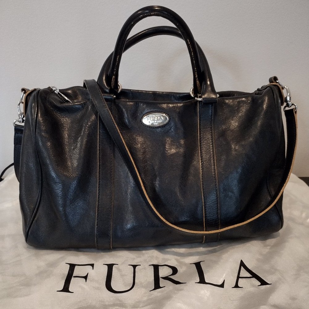 FURLA Black Doctor Bag - Very Rare